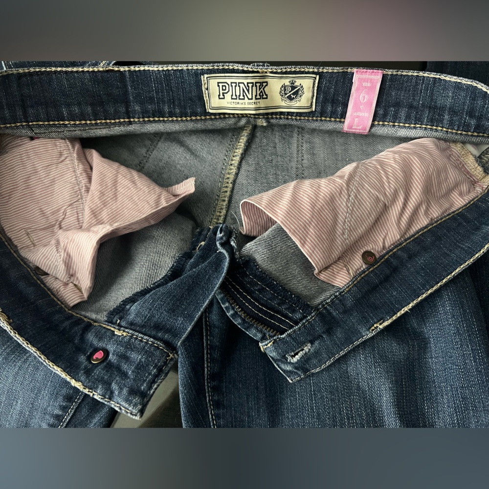 PINK Victoria's Secret Dark Blue Straight Leg Jeans - Picture 13 of 16